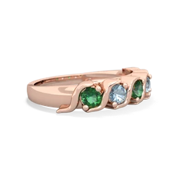 Lab Emerald Anniversary Band 14K Rose Gold ring R2089