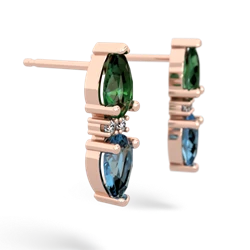 Lab Emerald Bowtie Drop 14K Rose Gold earrings E0865