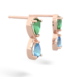 Lab Emerald Infinity 14K Rose Gold earrings E5050