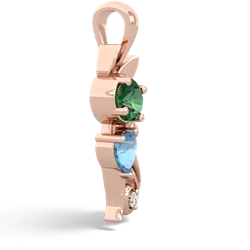 Lab Emerald Kitten 14K Rose Gold pendant P5780