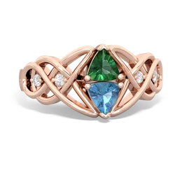 Lab Emerald Keepsake Celtic Knot 14K Rose Gold ring R5300