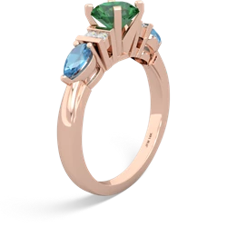 Lab Emerald 6Mm Round Eternal Embrace Engagement 14K Rose Gold ring R2005