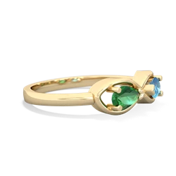 Lab Emerald Infinity 14K Yellow Gold ring R5050