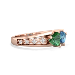 Lab Emerald Heart To Heart 14K Rose Gold ring R3342