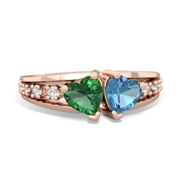 Lab Emerald Heart To Heart 14K Rose Gold ring R3342