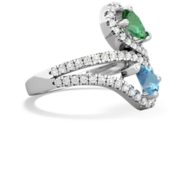 Lab Emerald Diamond Dazzler 14K White Gold ring R3000