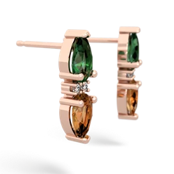 Lab Emerald Bowtie Drop 14K Rose Gold earrings E0865