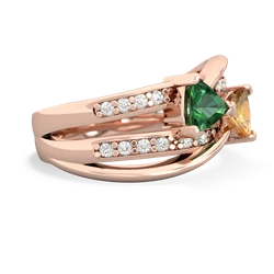 Lab Emerald Bowtie 14K Rose Gold ring R2360