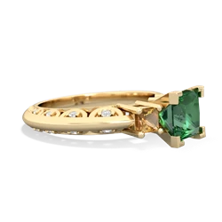 Lab Emerald Eternal Embrace Engagement 14K Yellow Gold ring C2001