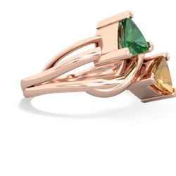 Lab Emerald Split Band Swirl 14K Rose Gold ring R2341