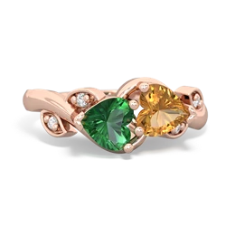 Lab Emerald Floral Elegance 14K Rose Gold ring R5790