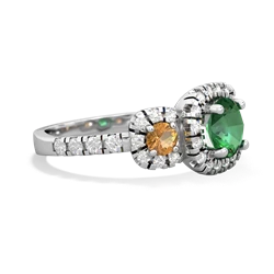 Lab Emerald Regal Halo 14K White Gold ring R5350