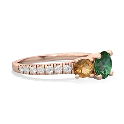 Lab Emerald Pave Trellis 14K Rose Gold ring R5500