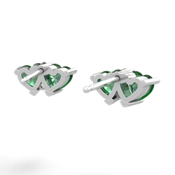 Lab Emerald Sweethearts 14K White Gold earrings E5260