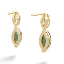 Lab Emerald Marquise Drop 14K Yellow Gold earrings E5333