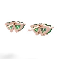 Lab Emerald Sweethearts 14K Rose Gold earrings E5260