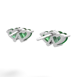 Lab Emerald Sweethearts 14K White Gold earrings E5260