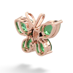 Lab Emerald Butterfly 14K Rose Gold pendant P2215