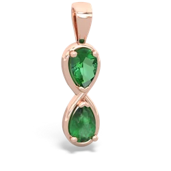 Lab Emerald Infinity 14K Rose Gold pendant P5050