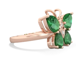 Lab Emerald Butterfly 14K Rose Gold ring R2215