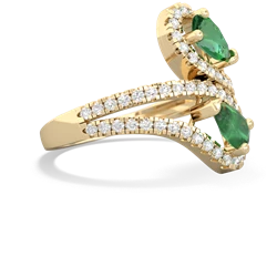 Lab Emerald Diamond Dazzler 14K Yellow Gold ring R3000