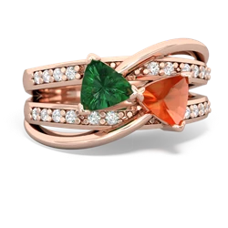 Lab Emerald Bowtie 14K Rose Gold ring R2360