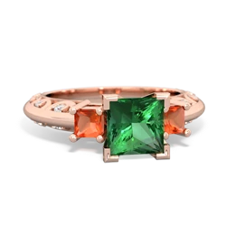 Lab Emerald Eternal Embrace Engagement 14K Rose Gold ring C2001