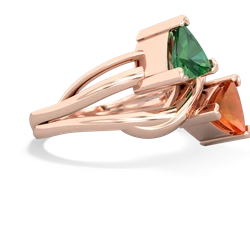 Lab Emerald Split Band Swirl 14K Rose Gold ring R2341