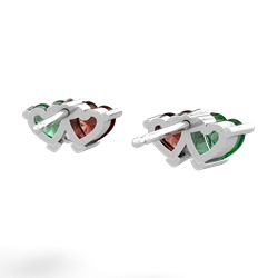 Lab Emerald Sweethearts 14K White Gold earrings E5260