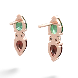 Lab Emerald Bowtie Drop 14K Rose Gold earrings E0865