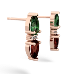 Lab Emerald Bowtie Drop 14K Rose Gold earrings E0865