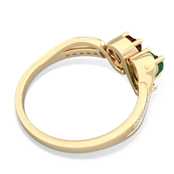 Lab Emerald Side By Side 14K Yellow Gold ring R3090