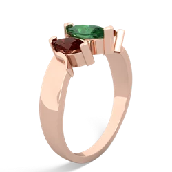 Lab Emerald Three Peeks 14K Rose Gold ring R2433