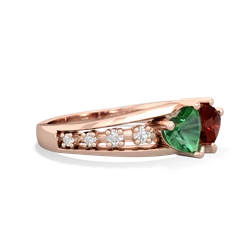 Lab Emerald Heart To Heart 14K Rose Gold ring R3342