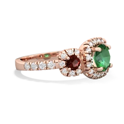 Lab Emerald Regal Halo 14K Rose Gold ring R5350