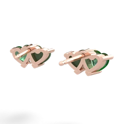 Lab Emerald Sweethearts 14K Rose Gold earrings E5260