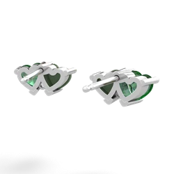 Lab Emerald Sweethearts 14K White Gold earrings E5260