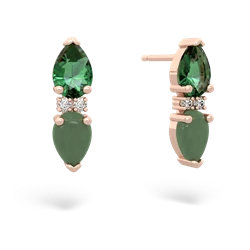 Lab Emerald Bowtie Drop 14K Rose Gold earrings E0865