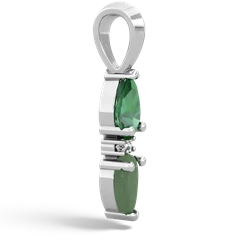 Lab Emerald Bowtie Drop 14K White Gold pendant P0865