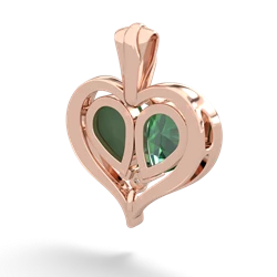 Lab Emerald Two Become One 14K Rose Gold pendant P5330