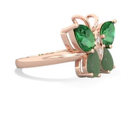 Lab Emerald Butterfly 14K Rose Gold ring R2215