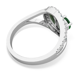 Lab Emerald Nestled Heart Keepsake 14K White Gold ring R5650