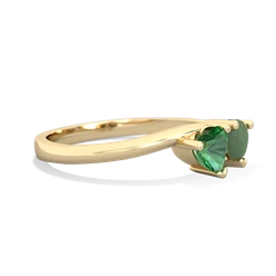 Lab Emerald Sweethearts 14K Yellow Gold ring R5260