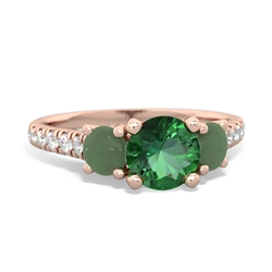 Lab Emerald Pave Trellis 14K Rose Gold ring R5500