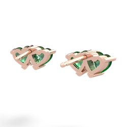 Lab Emerald Sweethearts 14K Rose Gold earrings E5260