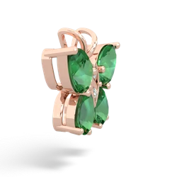 Lab Emerald Butterfly 14K Rose Gold pendant P2215