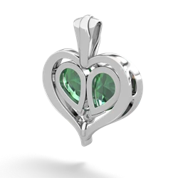 Lab Emerald Two Become One 14K White Gold pendant P5330