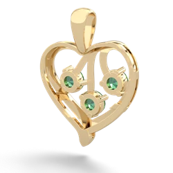 Peridot Glowing Heart 14K Yellow Gold pendant P2233