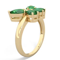 Lab Emerald Butterfly 14K Yellow Gold ring R2215