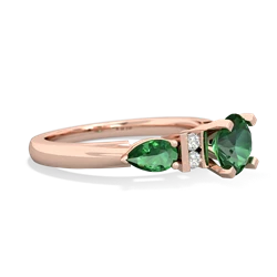 Lab Emerald 6Mm Round Eternal Embrace Engagement 14K Rose Gold ring R2005